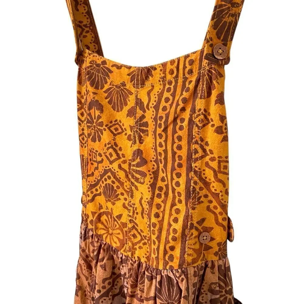 NEW Free People Palm Bay Printed Shortalls Bohemian Vibe Romper in Size Medium - Picture 8 of 16
